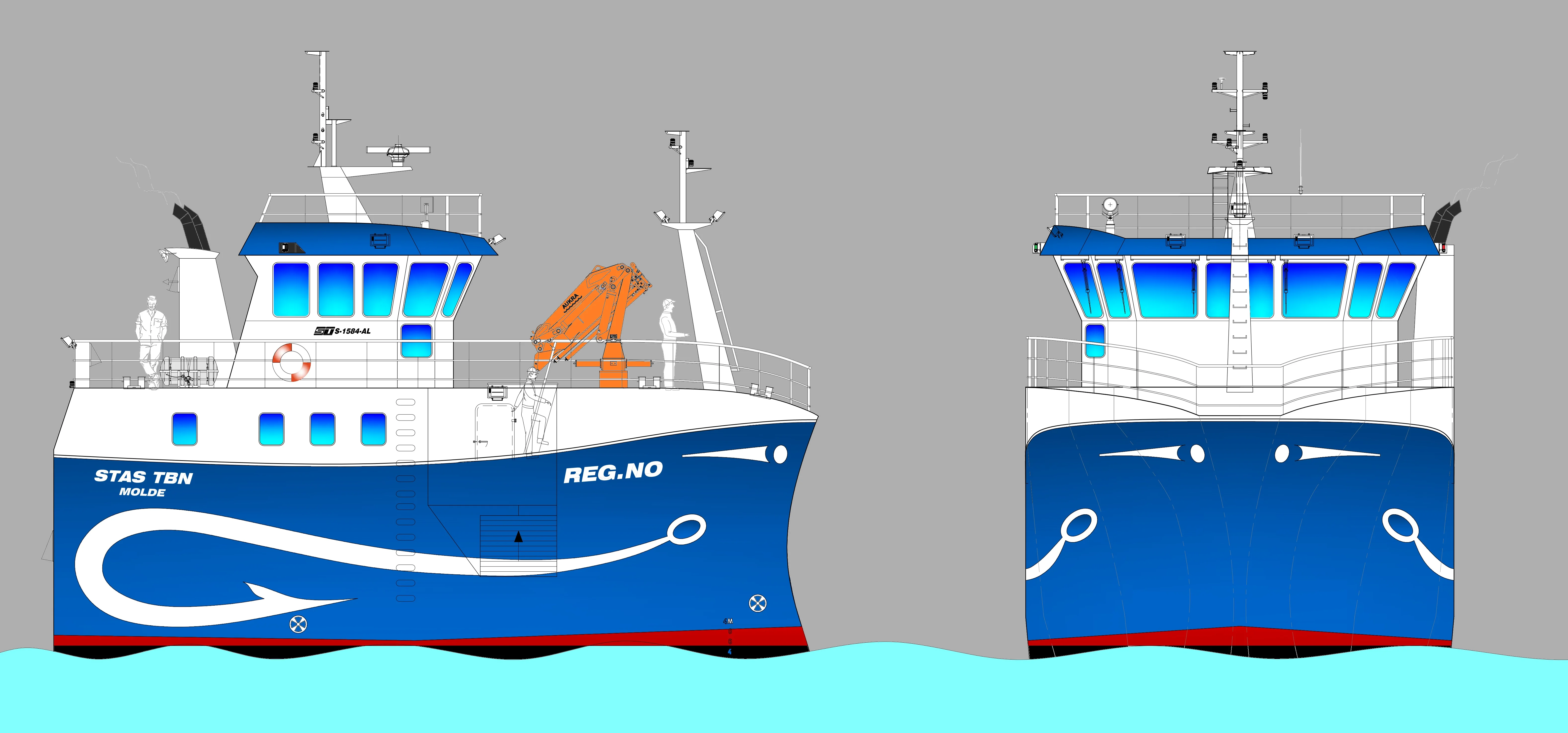 Nytt Design for 15x8,4m Autoline fartøy